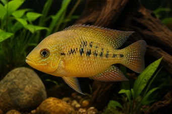 Herotilapia multispinosa, Heros multispi Cichlid oblouk en ciel