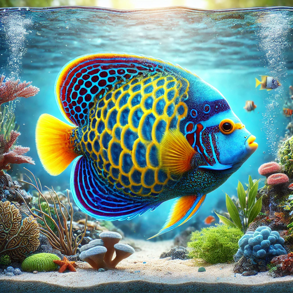 Pomacanthus semicirculatus Polokruhy