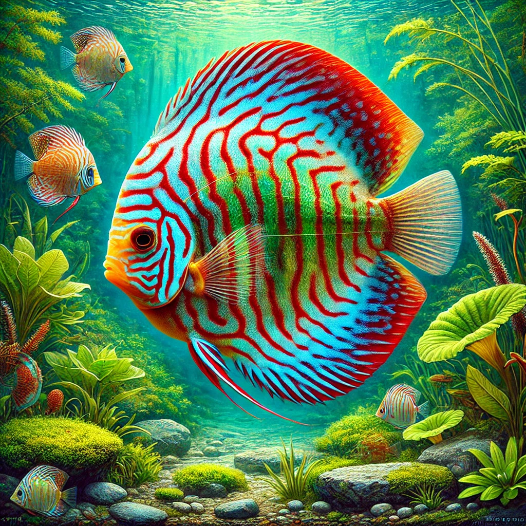 Symphysodon aequifasciat... Modrý disk